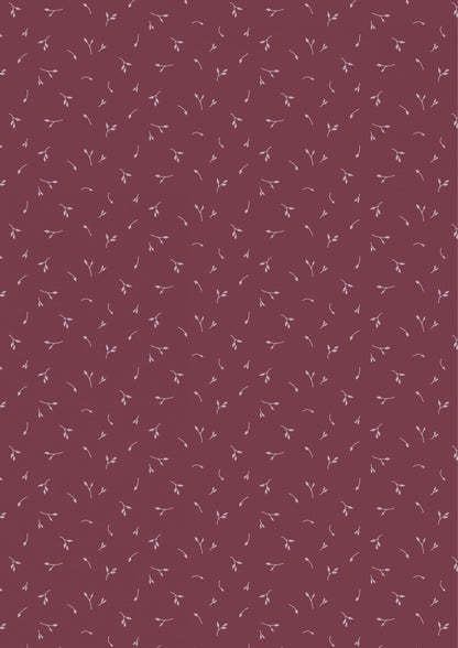 Lewis & Irene Meadowside Fabric Collection Seeds of Solitude on Wine Premium 100% Cotton Quilt Shop Quality Fabrics