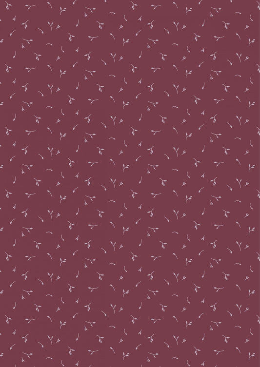 Lewis & Irene Meadowside Fabric Collection Seeds of Solitude on Wine Premium 100% Cotton Quilt Shop Quality Fabrics