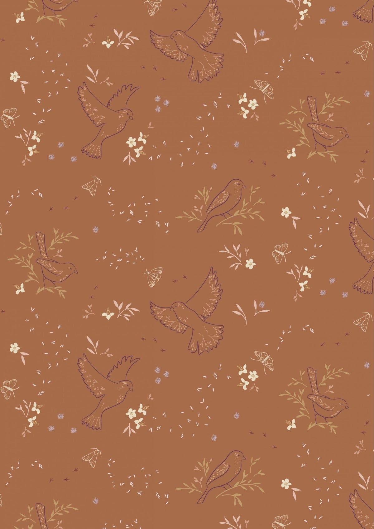 Lewis & Irene Meadowside Fabric Collection Small Seeds on Rusty Orange Premium 100% Cotton Quilt Shop Quality Fabrics