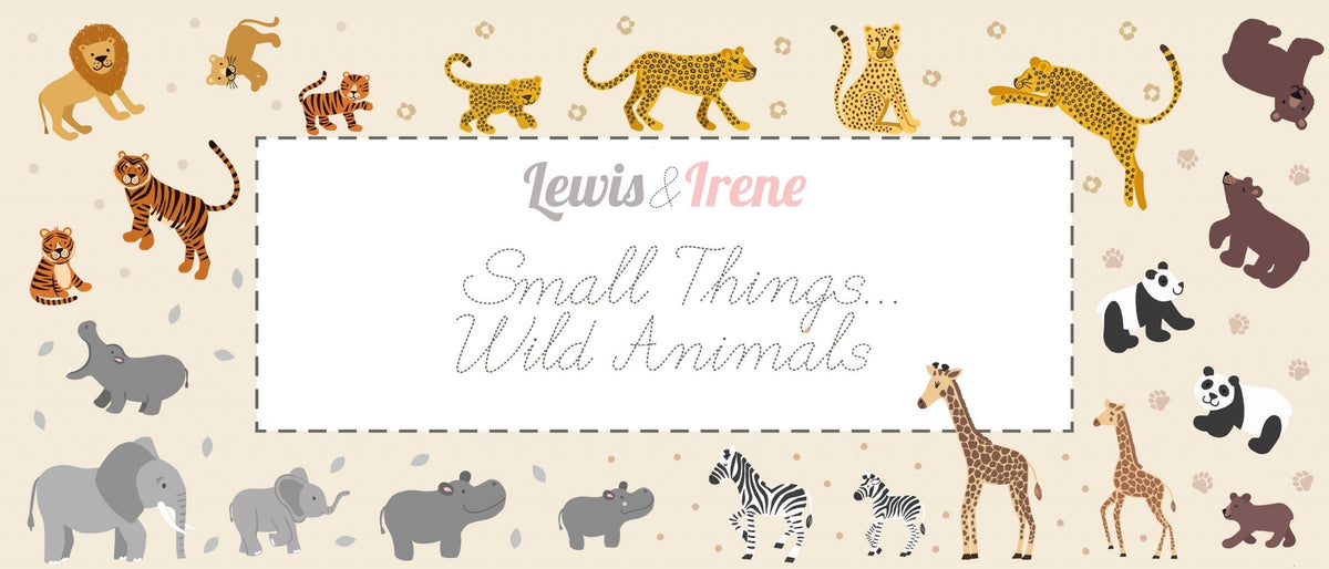 Lewis & Irene Small Things Wild Animals Fabric Collection Pandas and Bears on Light Grey Premium 100% Cotton Quilt Shop Quality Fabrics