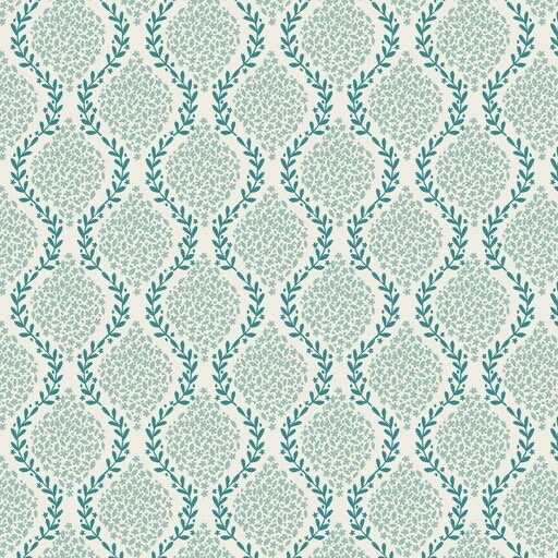 Lewis & Irene Spring Hare Reloved Fabric Collection Garlands on Aqua Premium 100% Cotton Quilt Shop Quality Fabrics