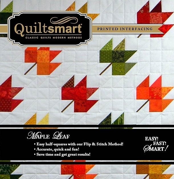 Quiltsmart Maple Leaf Quilt Printed Interfacing Snuggler Pack - 4 Size Variations Per Pattern