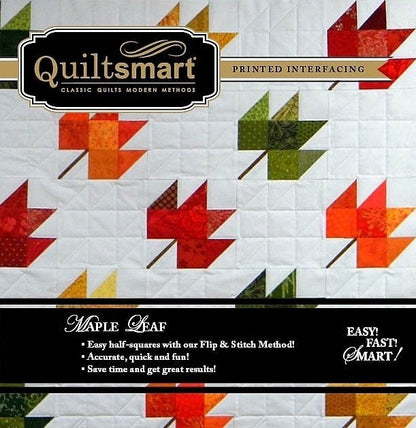 Quiltsmart Maple Leaf Quilt Printed Interfacing Snuggler Pack - 4 Size Variations Per Pattern