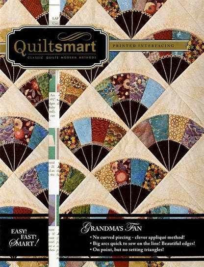 Quiltsmart Grandma's Fan Quilt Printed Interfacing Pack - 3 Size Variations Per Pattern