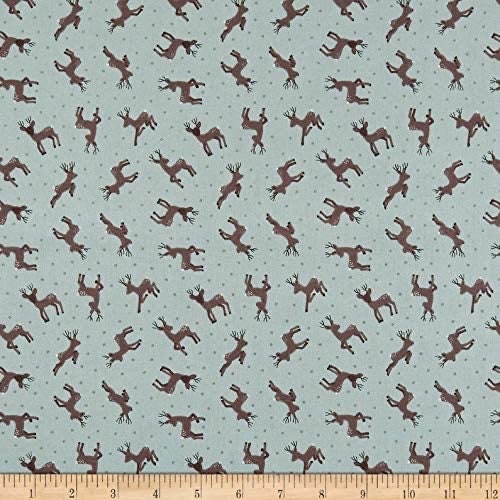 END OF BOLT 17" Lewis & Irene Small Things Country Creatures Fabric Collection Deer on Red Premium 100% Cotton Quilt Shop Quality Fabrics