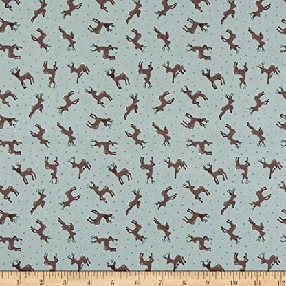 END OF BOLT 17" Lewis & Irene Small Things Country Creatures Fabric Collection Deer on Red Premium 100% Cotton Quilt Shop Quality Fabrics