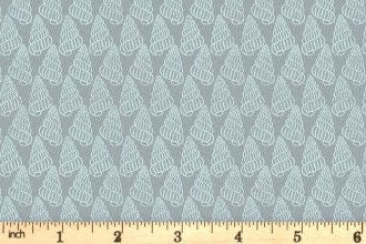 Lewis & Irene Thalassophile Fabric Collection Shells on Blue Grey Premium 100% Cotton Quilt Shop Quality Fabrics