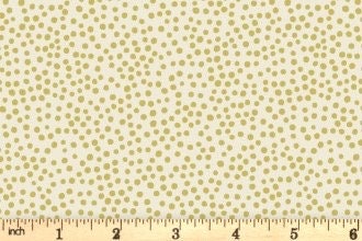 Lewis & Irene Marvelous Metallics Fabric Collection Metallic Gold Spot on Cream MM3.1
