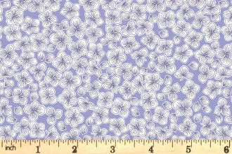 Lewis & Irene Love Blooms Fabric Collection Petals on Forget-Me-Not Blue Authentic Premium 100% Cotton Fabrics