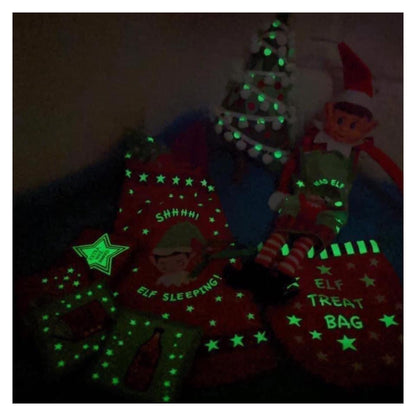 Lewis & Irene Christmas Glow Fabric Collection Elf on the Shelf Accessory 36" Panel on Blue