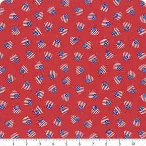 Lewis & Irene Americana Fabric Collection American Hearts on Dark Blue Authentic Premium 100% Cotton Quilt Shop Quality Fabrics