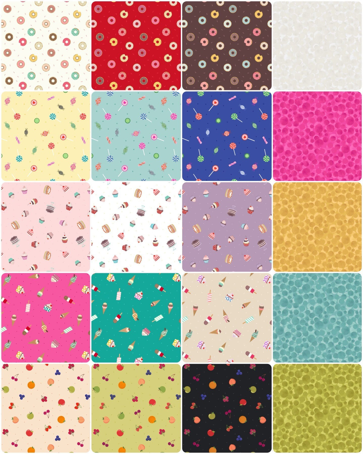 Lewis & Irene Small Things Sweet Fabric Collection Ice Cream on Green Authentic Premium 100% Cotton Quilt Shop Quality Fabrics