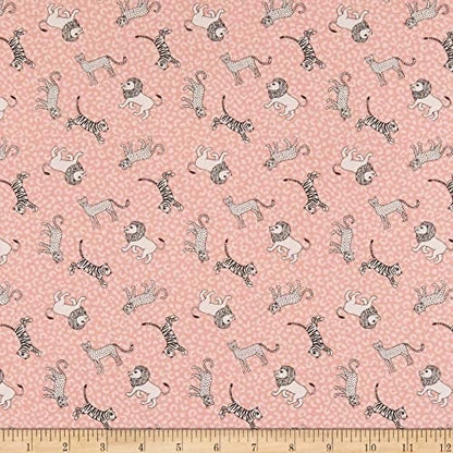 Lewis & Irene Panthera Fabric Collection Little Big Cats on Pink Premium 100% Cotton Quilt Shop Quality Fabrics