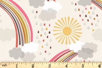 Lewis & Irene Rainbows Fabric Collection Calming Rainbows on Cream Authentic Premium 100% Cotton Quilt Shop Quality Fabrics