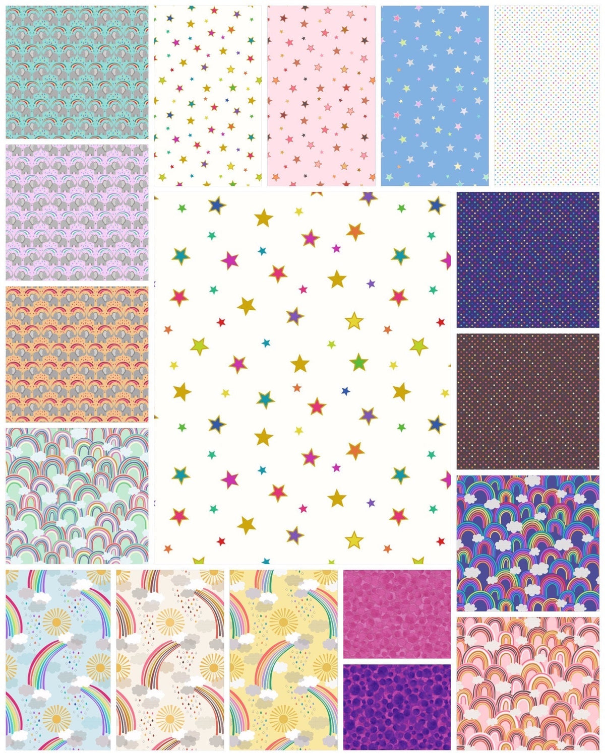 Lewis & Irene Rainbows Fabric Collection Quilt Kit #3 Finished Size: 54”x61.5” Premium 100% Cotton Quilt Shop Quality Fabrics