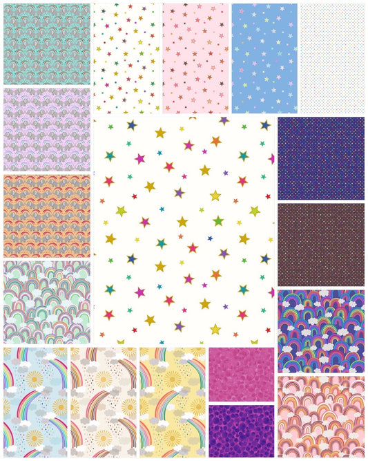 Lewis & Irene Rainbows Fabric Collection Quilt Kit #3 Finished Size: 54”x61.5” Premium 100% Cotton Quilt Shop Quality Fabrics