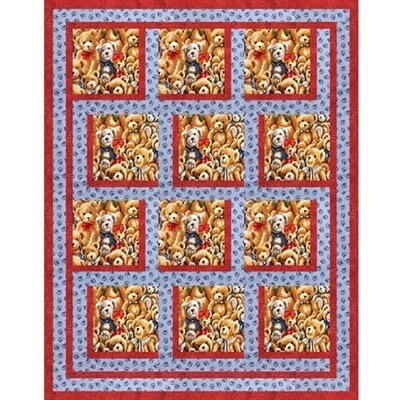 Fabric Cafe Bold Blocks Quilt Pattern (Uses Only 3 Yards of Fabric For Top) Finished Size 47"x60"