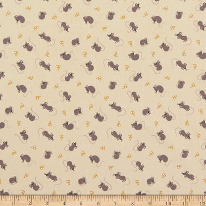 Lewis & Irene Small Things Country Creatures Fabric Collection Mice on Cream Authentic Premium 100% Cotton Quilt Shop Quality Fabrics