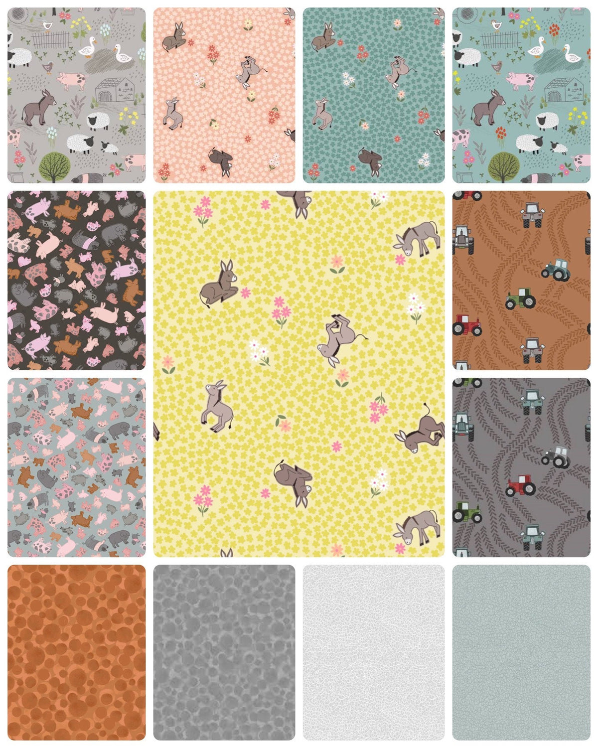 Lewis & Irene Piggy Tails Fabric Collection Piggy Tails Playmat Kit #2 Finished Size 42”x42” Premium 100% Cotton Fabrics