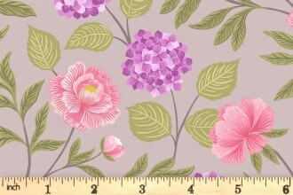 Lewis & Irene Love Blooms Fabric Collection Peony and Hydrangea on Natural Authentic Premium 100% Cotton Quilt Shop Quality Fabrics