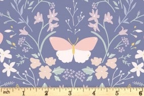 Lewis & Irene Heart of Summer Fabric Collection Floral Gathering on Dark Hyacinth Blue CC1.3