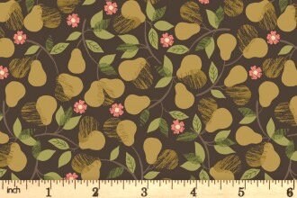 Lewis & Irene The Orchard Fabric Collection Pears on Dark Premium 100% Cotton Quilt Shop Quality Fabrics