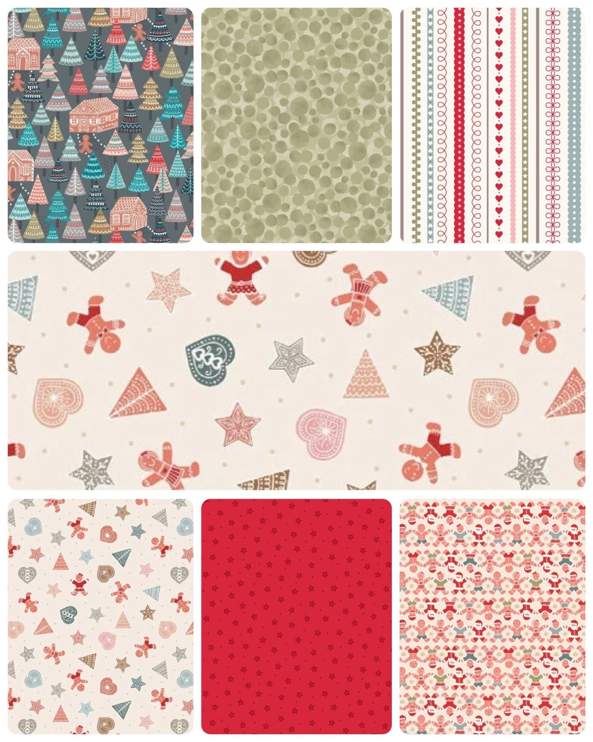 LIMITED EDITION!! Lewis & Irene Gingerbread Season Fabric Collection Table Runner Kit #3 Finished Size: 16”x34”