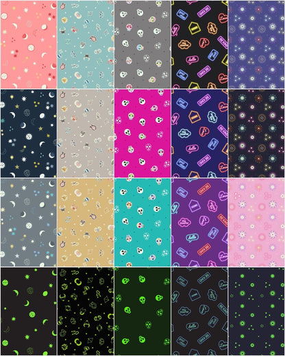 Lewis & Irene Small Things Glow Fabric Collection Glowing Star Signs on Light Clay Premium 100% Cotton Fabrics