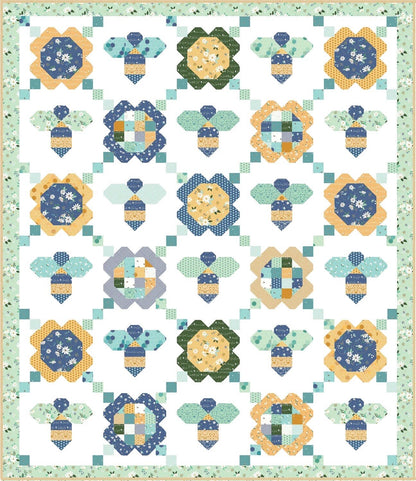 Flamingo Toes Daisy A Day Quilt Pattern Finished Size: 79"x93"