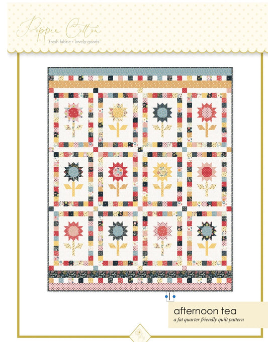 Poppie Cotton Afternoon Tea Quilt Kit Featuring Poppie Cotton Sunshine & Chamomile Fabrics Finished Size: 74.5"x 100.5"