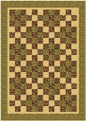 Fabric Cafe Nine Patch Quilt Pattern Finished Size 45"x63"