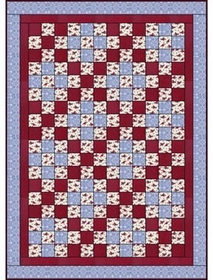 Fabric Cafe Nine Patch Quilt Pattern Finished Size 45"x63"