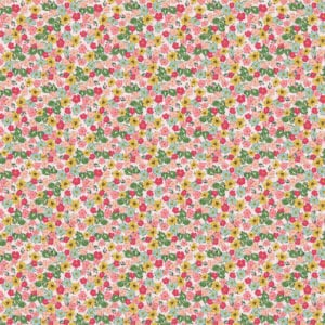 Poppie Cotton Bloom True Fabric Collection Flora on White Premium 100% Cotton Quilt Shop Quality Fabrics