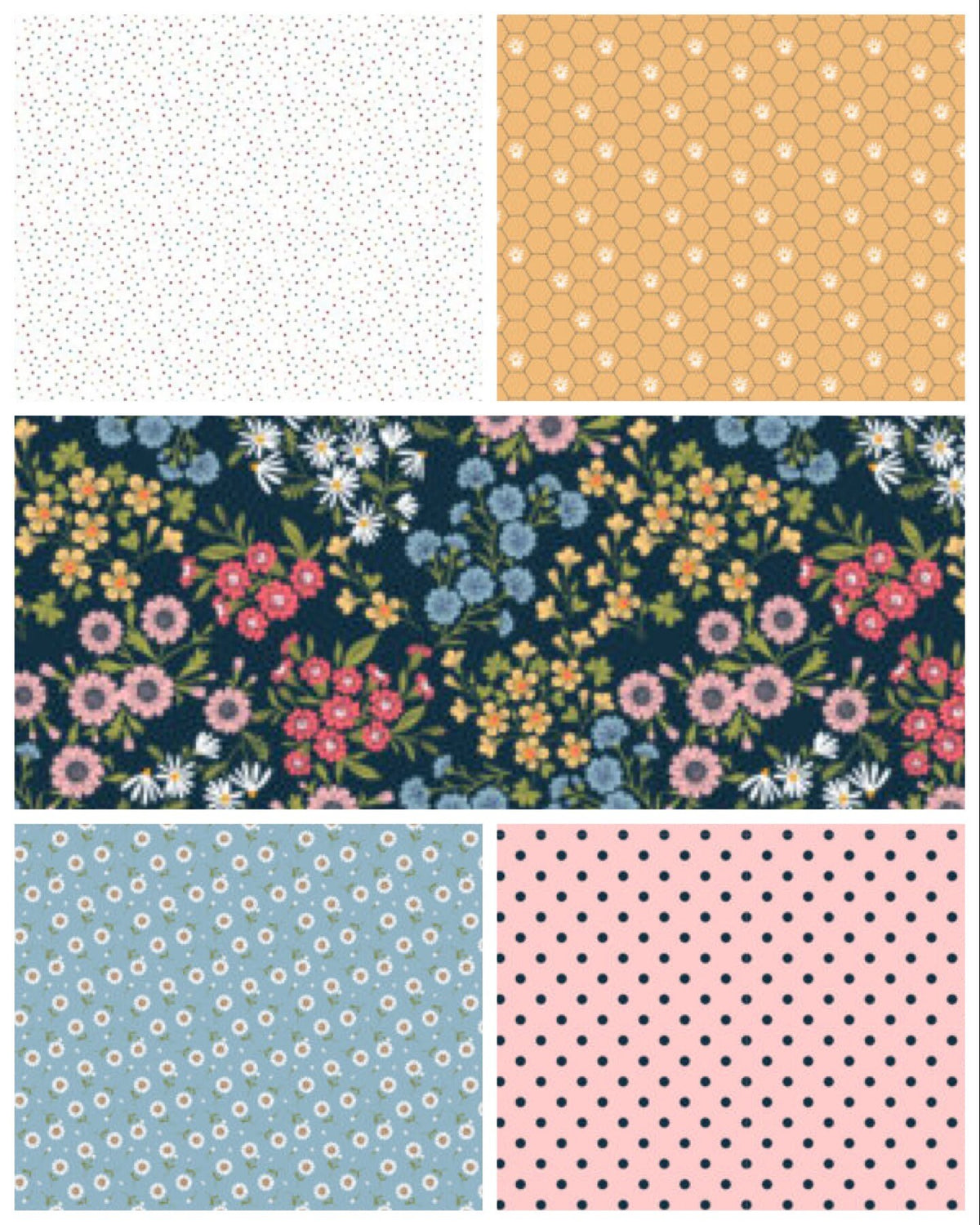 Poppie Cotton Afternoon Tea Quilt Kit Featuring Poppie Cotton Sunshine & Chamomile Fabrics Finished Size: 74.5"x 100.5"