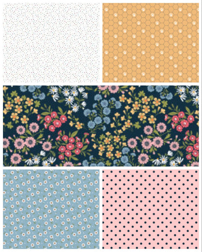 Poppie Cotton Afternoon Tea Quilt Kit Featuring Poppie Cotton Sunshine & Chamomile Fabrics Finished Size: 74.5"x 100.5"