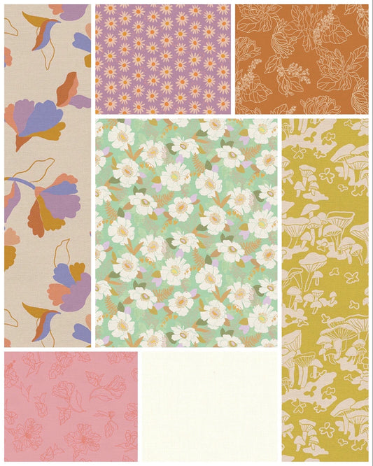 Pen + Paper Patterns Folk Blooms Quilt Kit Featuring Paintbrush Studios Botanica Fabrics Finished Size: 56.5"x69" Premium 100% Cotton Fabric