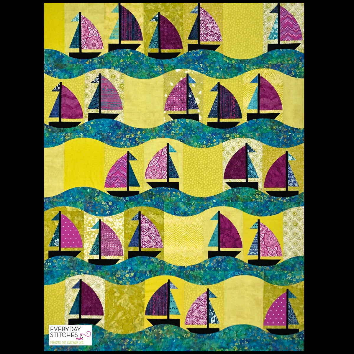 Everyday Stitches Newport Sails Quilt Pattern - 3 Size Variations Per Pattern