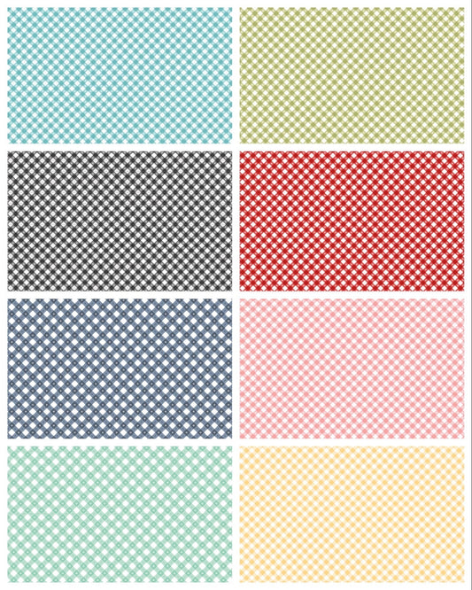 Poppie Cotton Farmhouse Favorites Fabric Collection Gingham Picnic on Cool Pool Mint Authentic Premium 100% Cotton Fabrics