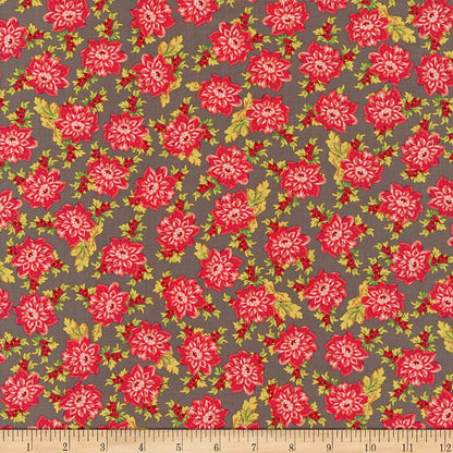 END OF BOLT 1YD34" Maywood Studio Sweet Beginnings Fabric Collection Allover Floral on Gray Premium 100% Cotton Quilt Shop Quality Fabrics