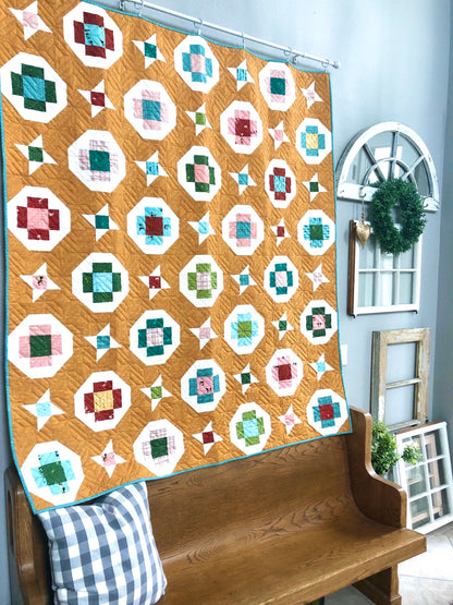 Amanda Niederhauser The Jedi Craft Girl Mod Flowers Quilt Pattern Finished Size: 63"x72"