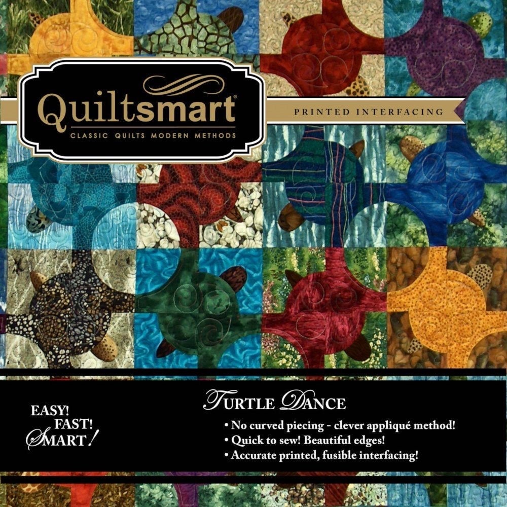 Quiltsmart Turtle Dance Quilt Printed Interfacing & Instructions Pack - 2 Size Variations Per Pattern