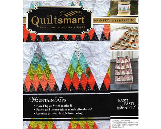 Quiltsmart Mountain Tops Quilt Printed Interfacing & Instructions Pack - 2 Size Variations Per Pattern