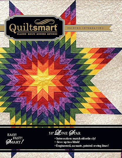 Quiltsmart 58" Lone Star Quilt Printed Interfacing Pack - 3 Size Variations Per Pattern