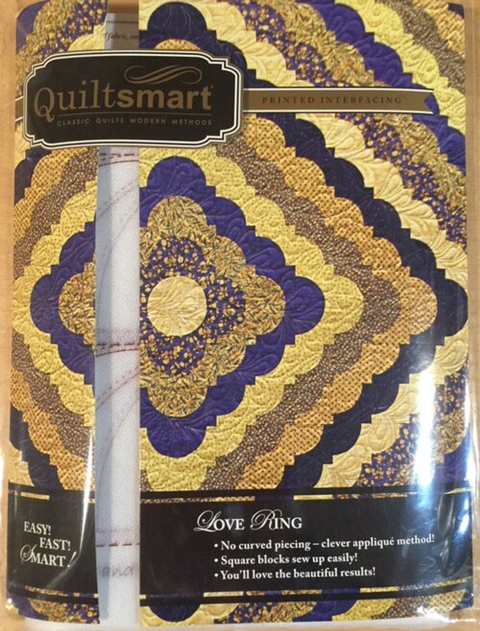 Quiltsmart Love Ring Quilt Printed Interfacing Pack - 3 Size Variations Per Pattern