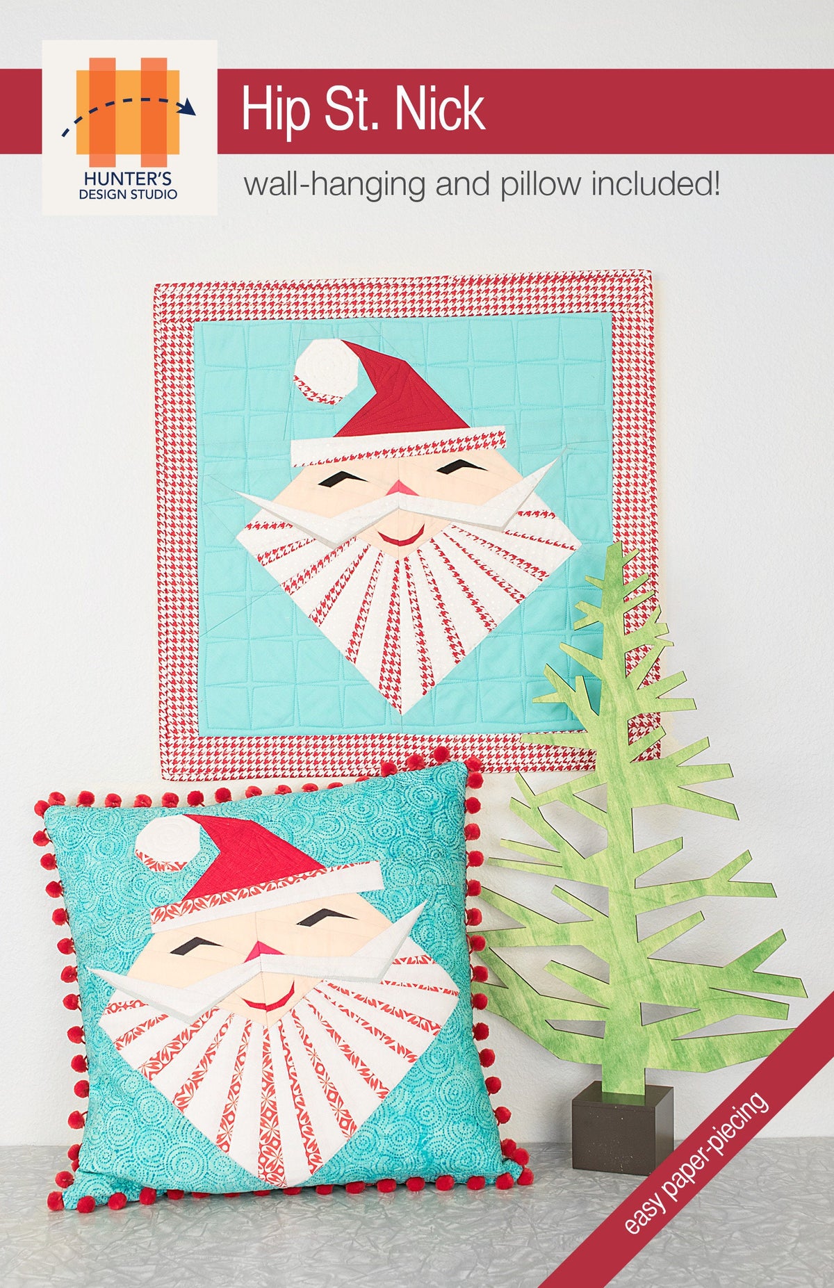 Hunter's Design Studio Hip St. Nick Wall Hanging Pattern - 2 Size Variations Per Pattern