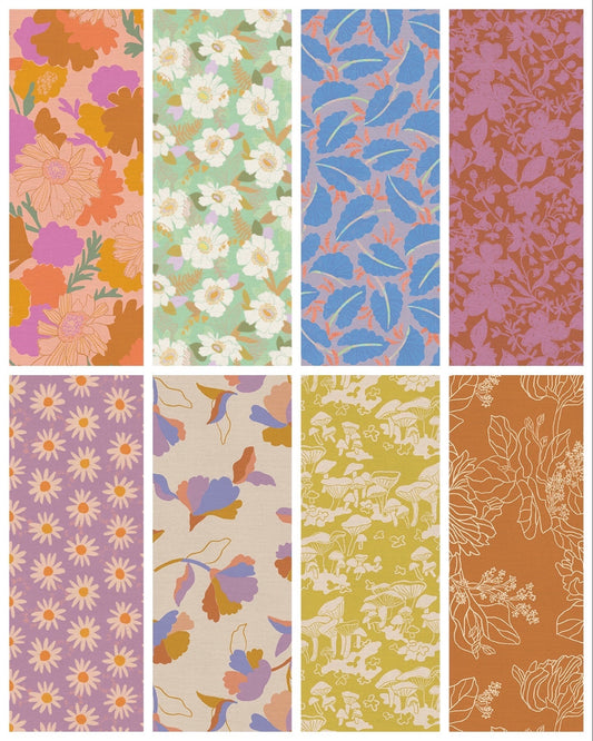 Paintbrush Studio Botanica Fabric Collection Hibiscus on Pink Authentic Premium 100% Cotton Quilt Shop Quality Fabrics