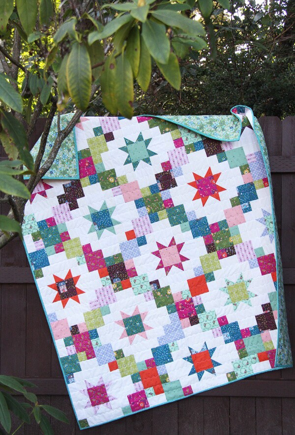 Cluck Cluck Sew Brightly Quilt Pattern (4 Size Variations Per Pattern)