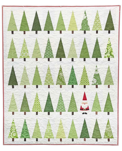 AAAHHHHH Quilting Santa In The Trees Quilt Pattern Finished Size: 50"x60"