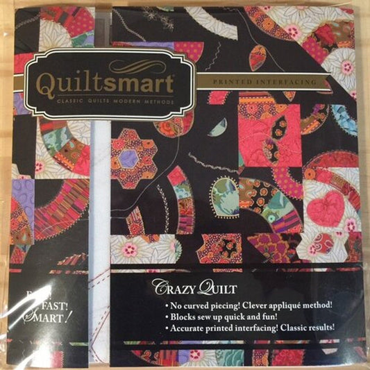 Quiltsmart Crazy Quilt Printed Interfacing & Instructions Pack - 2 Size Variations Per Pattern