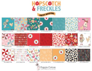 Poppie Cotton Sunny Kisses Quilt Kit Featuring Poppie Cotton Hopscotch & Freckles Finished Size: 68"x80"